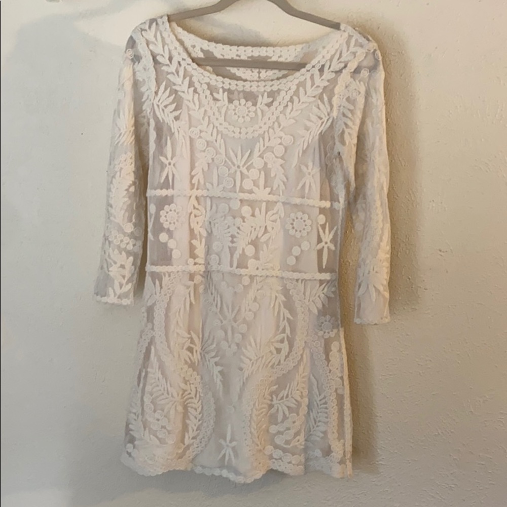Express lace overlay dress